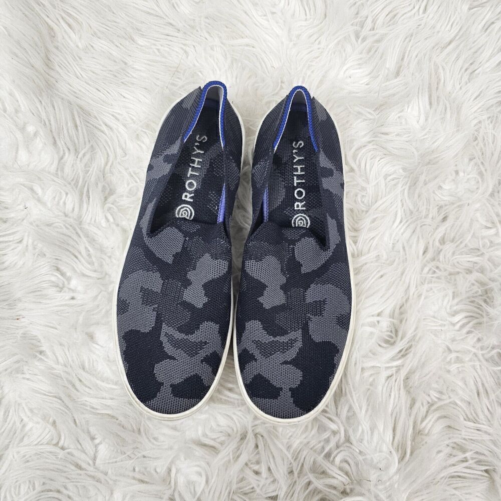 Rothy's The Original Slip On Sneaker Grey Camo Textile Women’s Size 8